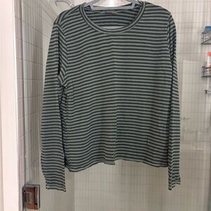 Cut loose heavy weight cotton striped long sleeve